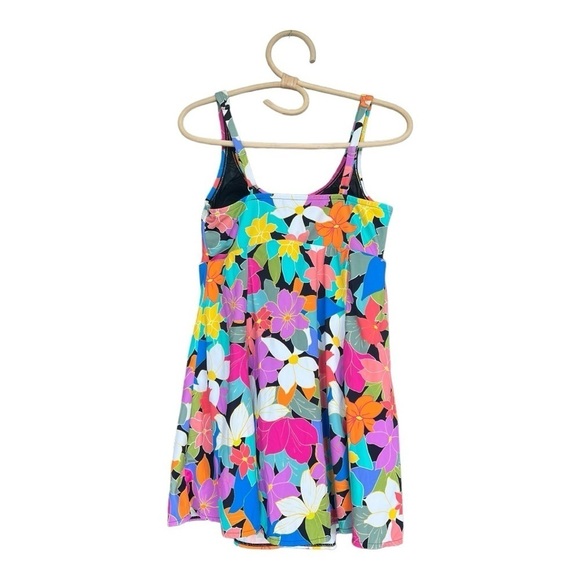 Swim Solutions Floral Frenzy Tummy Control Thigh Enhancer Swim Dress NEW - Picture 8 of 16